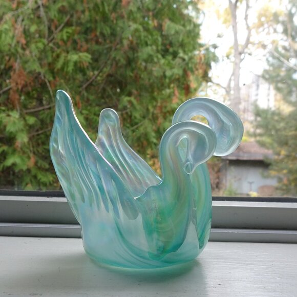 2 Headed Swan Bonboniere Chalet Chantili Glass - Picture 2 of 15